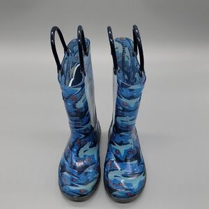 Western Chief Shark Chase Lighted Blue Rain Boots